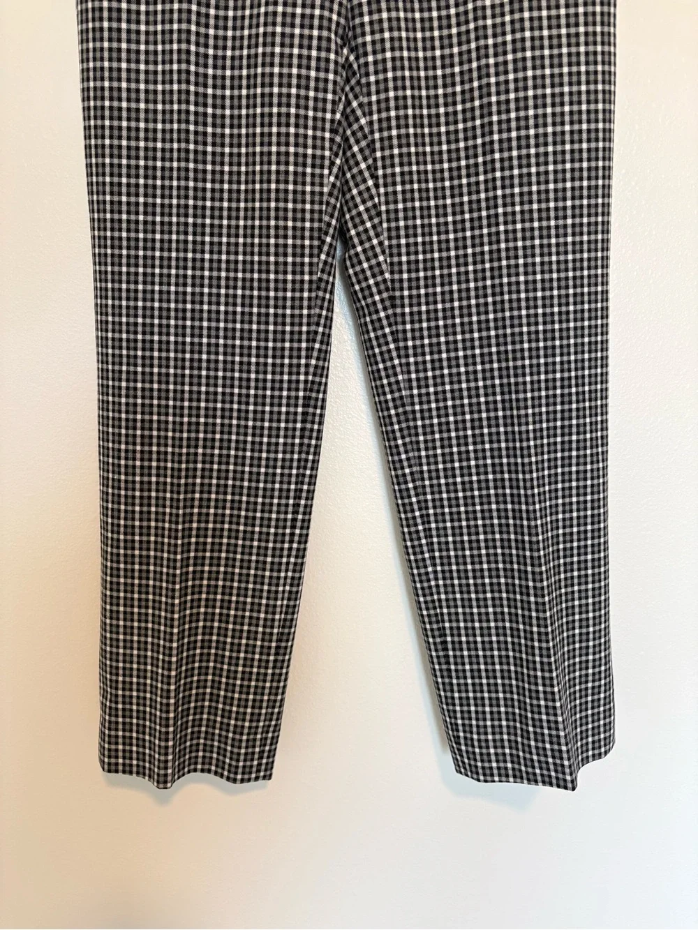J. Crew Tartan Plaid High Rise Pull-On Straight Trouser Pant Preppy Black 4